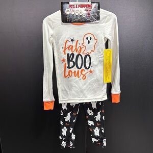 PJ’s & Pumpkins 2 pc. Pajamas,Ghost Fabulous Boo logo top,elastic waist leggings